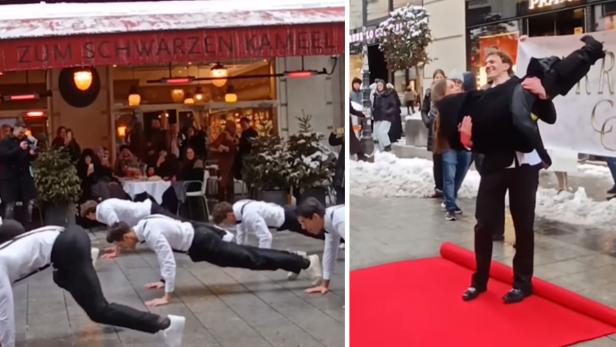 Heiratsantrag vorm Schwarzen Kameel in Wien