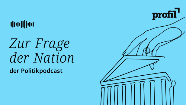 Das Cover des Innenpolitik-Podcasts „Zur Frage der Nation“ von Profil.