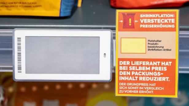 Hinweis Shrinkflation Billa