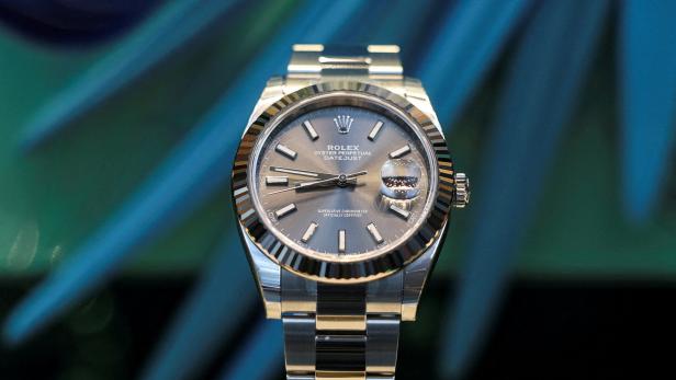 FILE PHOTO: A Rolex watch is displayed at a store in New York City