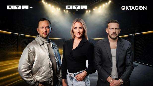 RTL-Ankündigung mit Anna Kraft, Max Coga und Mitja Lafere im Ring