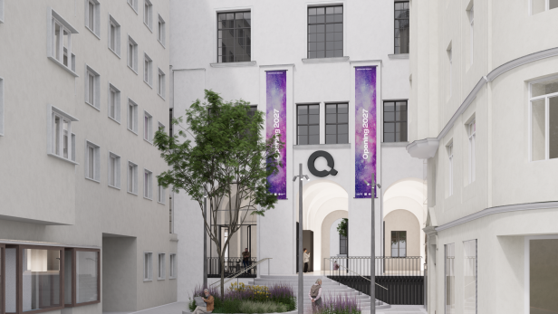 Zeigt Portal mit Buchstaben Q.