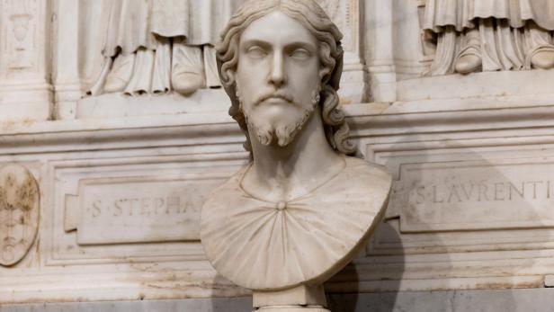 Marble bust attributed to Michelangelo after decade-long research, in Rome