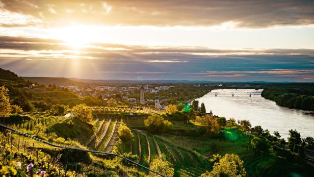 Wachau bei Sonnenuntergang