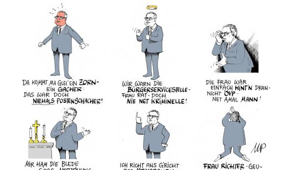Michael Pammesberger Karikatur Bildtext: De-Gustation? Dis-Gusting?