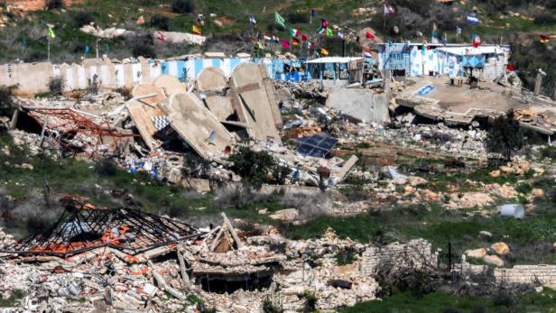 Diese zerstörten Häuser wurden auch von UNIFIL-Truppen genutzt.  