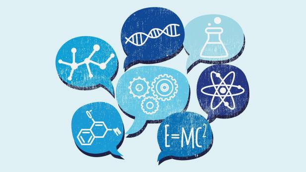 Set of science speech bubbles