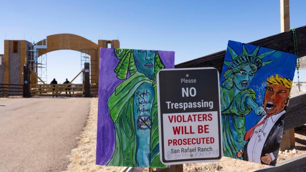 Zorro Ranch, a property formerly owned by Jeffrey Epstein, on International Womens Day near Stanley