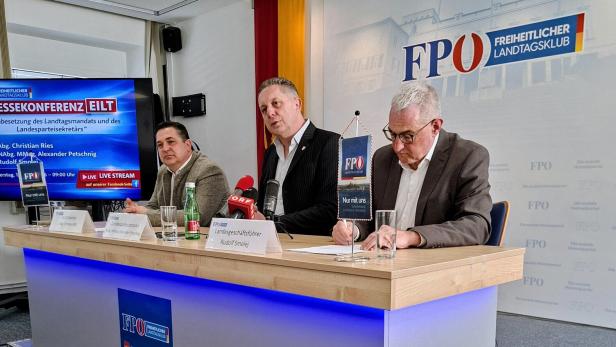 FPÖ Burgenland, LAbg. Smolej, LPO Petschnig, KO Ries (v.re.)