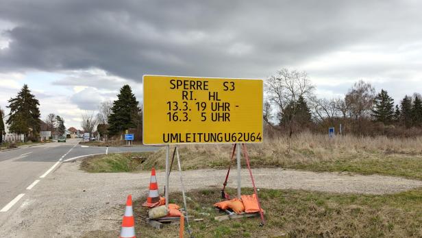 Sperre Weinviertler Schnellstraße 