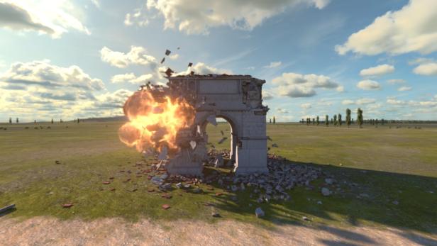 Das Heidentor in Carnuntum in einer Visualisierung