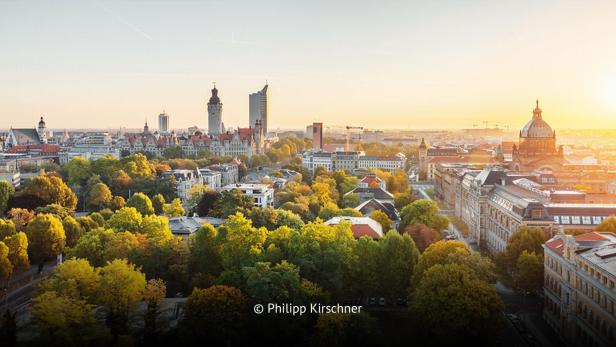 Leipzig, von oben, grün 