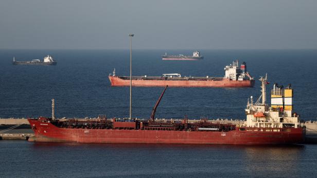 FILE PHOTO: Luojiashan tanker sits anchored in Muscat, as Iran vows to close the Strait of Hormuz, in Muscat