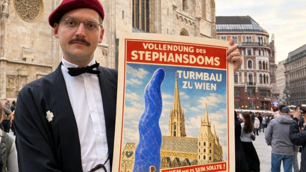 Künstler Zino Weinstein mit Vorschlag für Nordturm