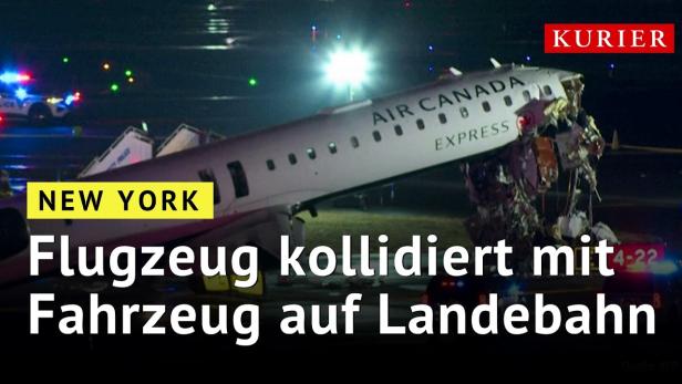 Flugzeug kollidiert mit Fahrzeug auf Landebahn