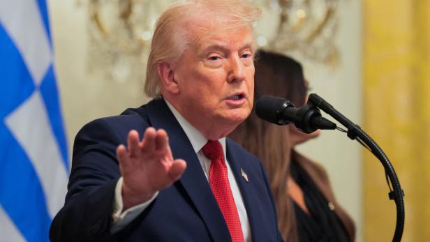 U.S. President Trump delivers remarks at a celebration in honor of Greek Independence Day, in Washington