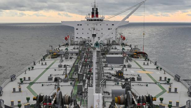 The oil tanker in the high sea