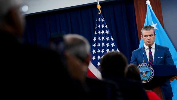 FILE PHOTO: Briefing amid the U.S.-Israeli conflict with Iran, at the Pentagon in Washington, D.C.