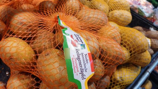 Erdäpfel im Supermarkt