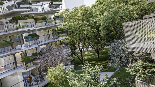  Begehrt:  Wohnen im Grünen, Projekt Josephine von bauwerk  mit Blick  auf den Prater.
