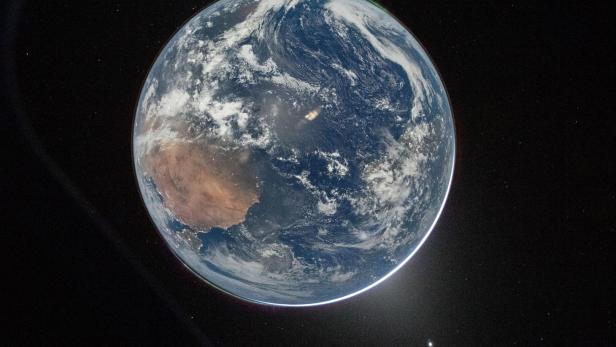 A view of Earth taken by NASA astronaut and Artemis II Commander Reid Wiseman