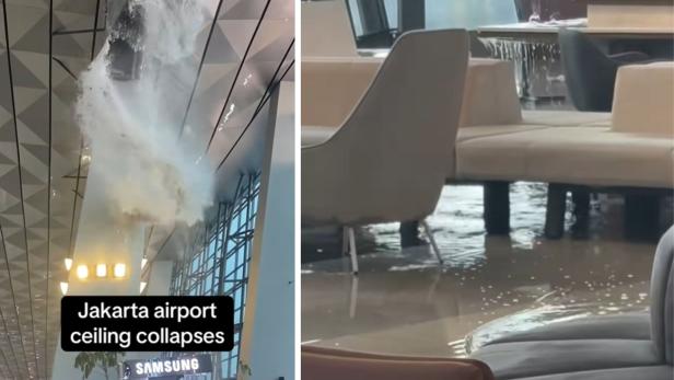 Eingestürztes Flughafendach