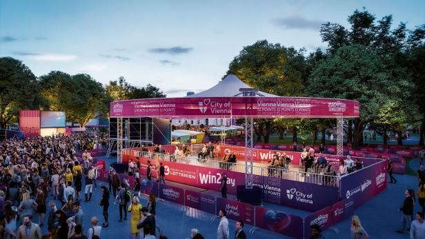 Rendering Rollstuhlplattform Rathausplatz ESC