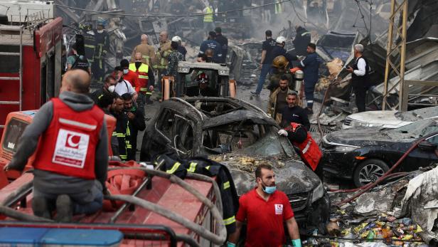 Aftermath of Israeli strike in Al-Mazraa, Beirut