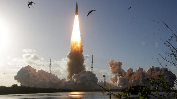 FILE PHOTO: NASA's Artemis II mission to fly by the moon, lifts off from the Kennedy Space Center in Cape Canaveral