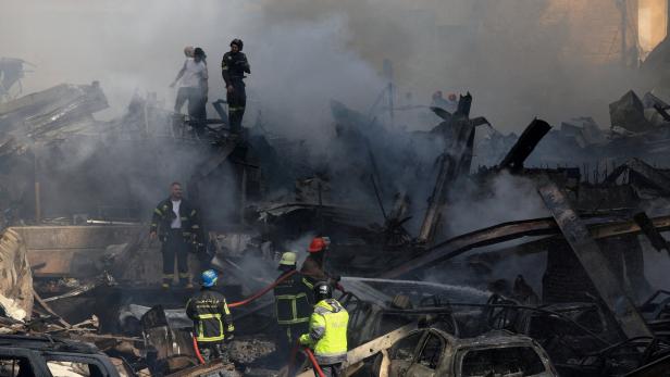 FILE PHOTO: Site of an Israeli strike in Beirut