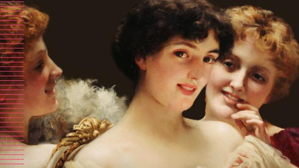 Das Cover des Romans "Anständige Frauen" von Emilie Mataja zeigt drei junge Frauen.