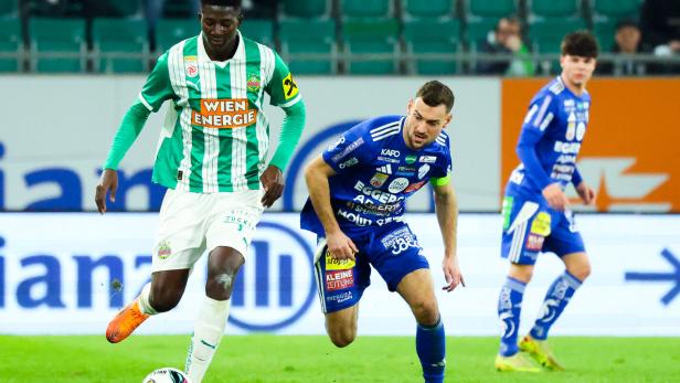 Rapid spielt wieder in Hütteldorf gegen Hartberg (Heil re.).