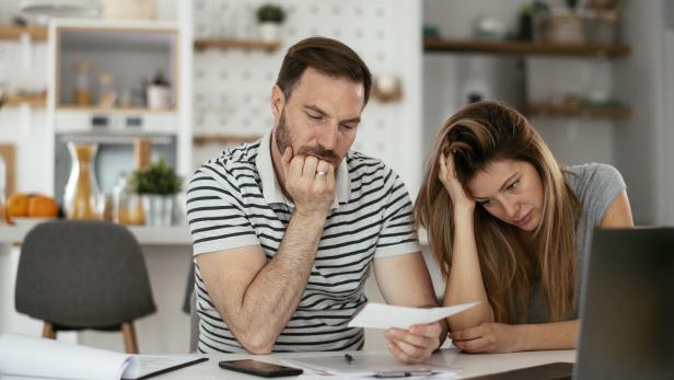 Young couple having financial problems