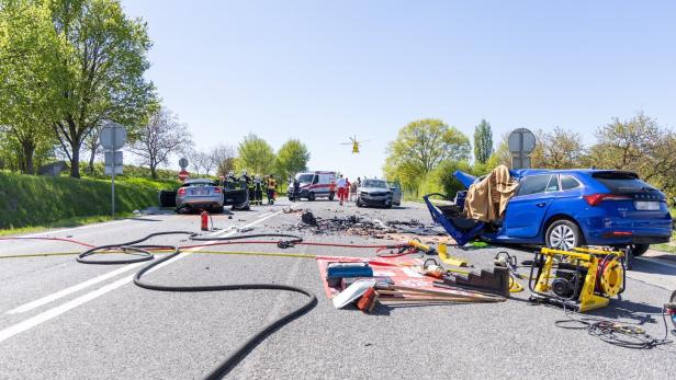 Unfallstelle auf der B218