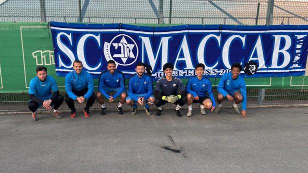 Maccabis Weltauswahl: Jona (AUT), Marijan (CRO), Justin (D/Ghana), Aytac (Türkei), Sidd (Nepal), Duo (China), Emmanuel (Nigeria)