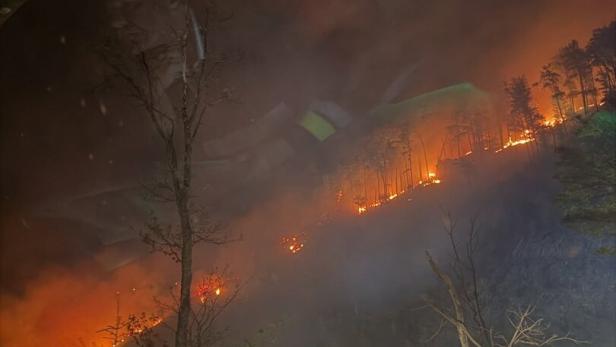 Waldbrand nördlich von Graz 