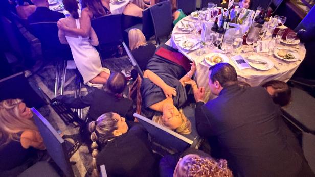 U.S. President Donald Trump and first lady Melania Trump rushed out of the White House Correspondents' Association dinner