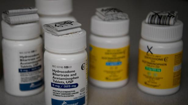 FILE PHOTO: Bottles of several opioid based medication at a pharmacy in Portsmouth
