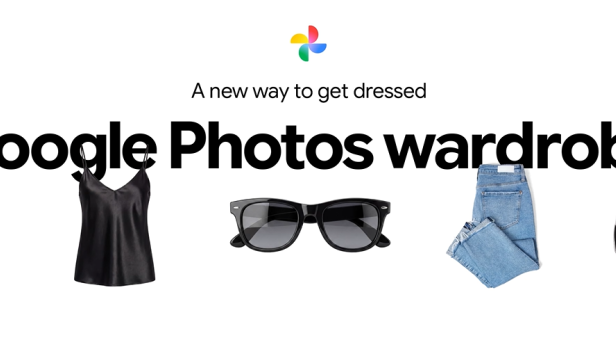 Ankündigungsfoto von "Google Photos wardrobe" mit freigestellten Kleidungsstücken vor weißem Hintergrund 