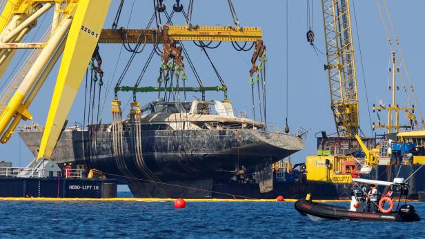 Recovery of Mike Lynch's sunken yacht 'Bayesian' from Sicilian waters