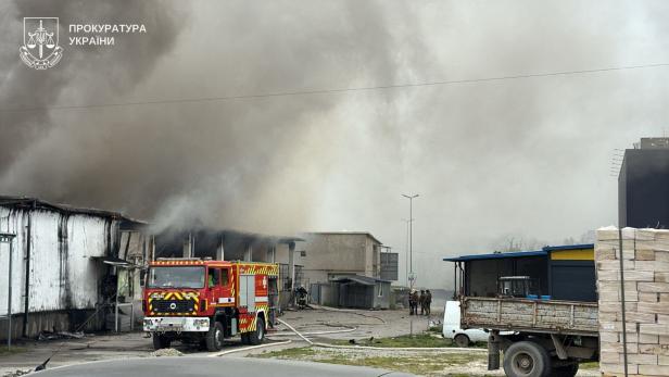 Aftermath of a Russian drone attack in Ternopil