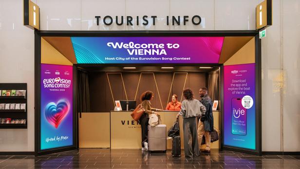 Ein "Welcome to Vienna"-Infostand