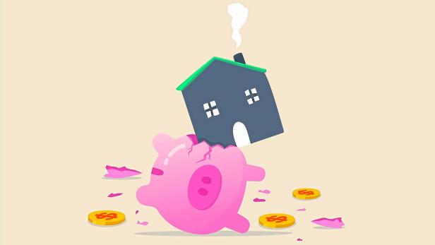 Geld aus dem Sparschwein für den Wohnungskauf