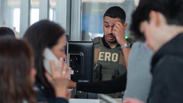 Agents check IDs at LaGuardia Airport
