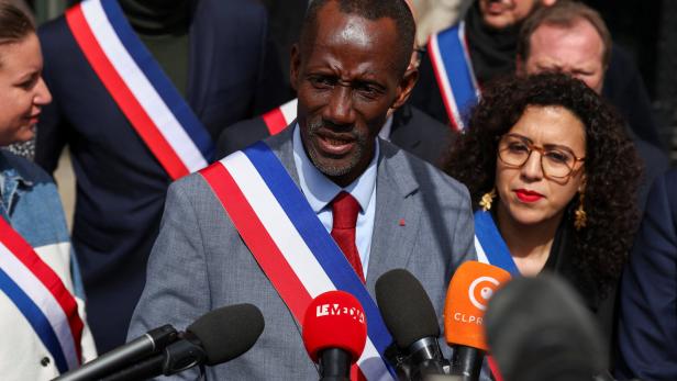 Demonstration against racism in Saint-Denis near Paris