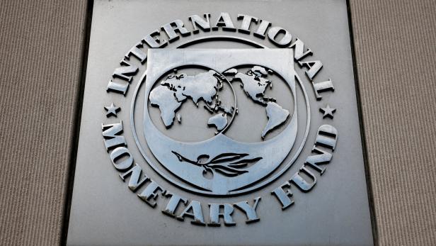 FILE PHOTO: A view of the International Monetary Fund (IMF) logo at its headquarters in Washington, D.C.