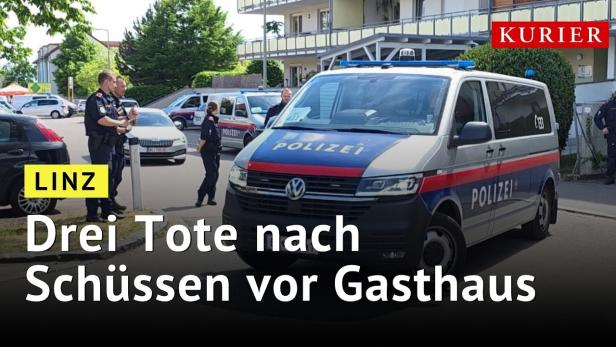 Polizeieinsatz nach Schüssen vor Gasthaus in Linz: Drei Tote