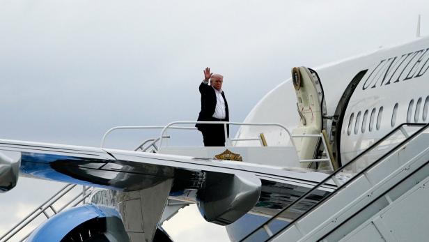 U.S. President Trump boards Air Force One at Miami International Airport