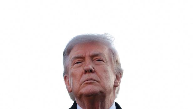 U.S. President Donald Trump near the Lincoln Memorial Reflecting Pool, in Washington