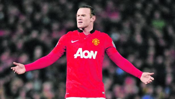 Was tun? Manchesters Stürmerstar Wayne Rooney durchlebt momentan mit dem 20-fachen englischen Meister eine Talfahrt.